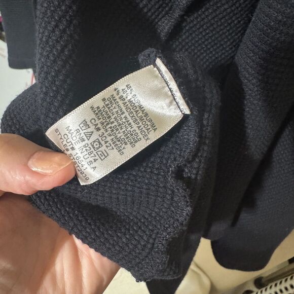 Splendid Black Cardigan Sweater waffle knit waterfall Supima Modal sz M/L - Picture 5 of 7